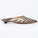 Metallic-leather Mules