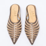 Metallic-leather Mules
