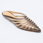 Metallic-leather Mules