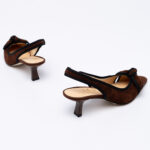 Suede-Leather Slingback Pumps