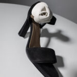 Suede-Leather High Heeled Sandals