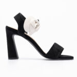 Suede-Leather High Heeled Sandals