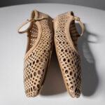 Suede-Leather Perforated Flats