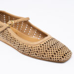 Suede-Leather Perforated Flats