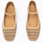 Suede-Leather Perforated Flats