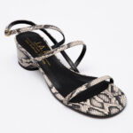 Snake-effect Leather Sandals