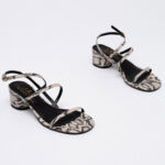 Snake-effect Leather Sandals
