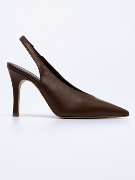 Δερμάτινες Slingback Γόβες