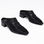 Woven-leather Mules