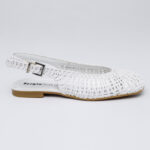 Δερμάτινης πλέξης slingbacks