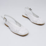 Δερμάτινης πλέξης slingbacks