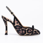 Leopard-print Pee-toe Pumps