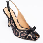 Leopard-print Pee-toe Pumps