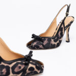 Leopard-print Pee-toe Pumps