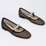 Leather mesh flats