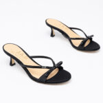 Satin kitten-heel mules