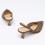 Woven leather slingbacks
