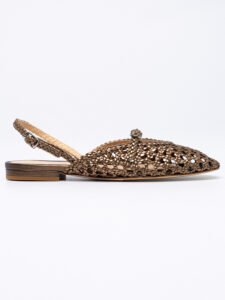 Woven leather slingback flats