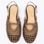 Woven leather slingback flats