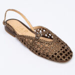 Woven leather slingback flats