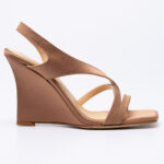 Satin wedge πέδιλα