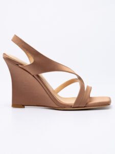 Satin wedge πέδιλα