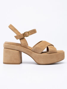 Suede-leather platform sandals