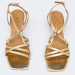 Metallic leather sandals