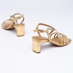 Metallic leather sandals