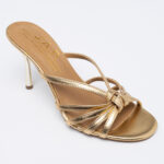 Metallic strapped mules