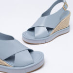 Leather wedges espadrilles