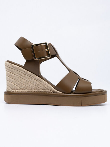 Δερμάτινες espadrille πλατφόρμες