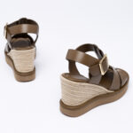 Leather wedge espadrilles