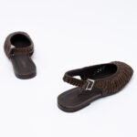 Woven leather slingback flats