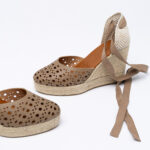 Leather wedge espadrilles