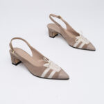 Suede leather slingbacks