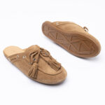 Suede boat-style slippers