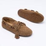 Suede tassel boat loafers